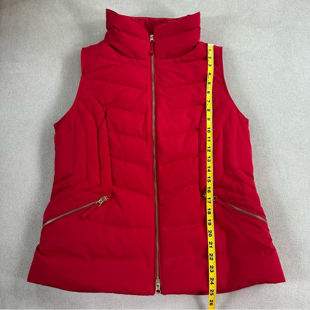 Talbots Red Quilted Puffer Vest with Gold Hardware. Large. - Picture 7 of 7